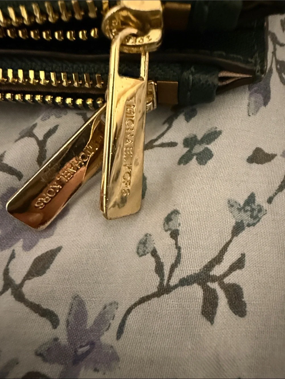 Michael Kors Forest Green Saffiano Leather Wallet with Gold Hardware